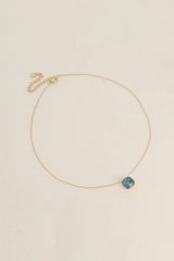 Halskette mit Swarovski® Kristallen- Soft Türkis