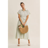 Atmungsaktives Modal- Tencel Hemdblusenkleid mit Gürtel- DELIGHT SPRING
