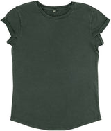 BIO COTTON T-SHIRT MIT AUFGEROLLTEM ÄRMELSAUM UND RUNDSAUME - VERDANT WINTER