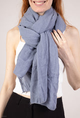 Unifarbener Strickschal - Supersoft - Jeansblau