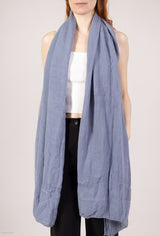 Unifarbener Strickschal - Supersoft - Jeansblau