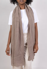 Unifarbener Strickschal - Supersoft - Haselnuss