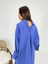 Hemdblusenkleid- sanftes Royalblau