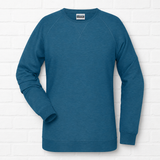 Leichtes Sweatshirt Bio - Qualität - PETROL MELANGE - 360°