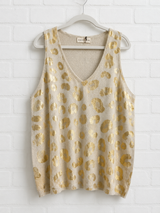 Plussize Strick-Top mit Metallic-Leopardenmuster- GENTLE SPRING
