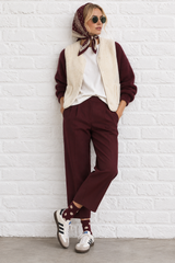 Socken Bordeaux mit Punkten- VERDANT WINTER