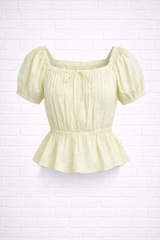 Biesen-Peplum-Bauernbluse- DELIGHT SPRING