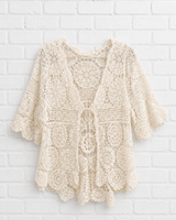 Boho-Häkel-Cardigan- Elfenbein- Verdant Winter & 360°