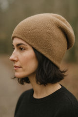 EDLE KASCHMIR MÜTZE-SLOUCHY BEANIE- 360°