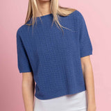 Nahtloser Häkel- Strickpullover mit Rundhalsausschnitt- HELLER SOMMER WINTER