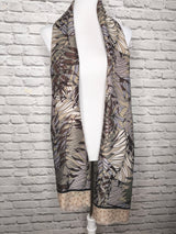 Schal Blätterprint- Naturtöne 4 Jahreszeiten