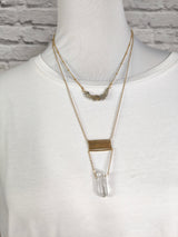 Mehrreihige Boho Kette mit Kristallen