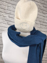 Superweicher Kaschmirschal mit Fransen UNISEX- Dunkelblau