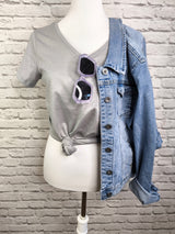 COTTON T-SHIRT MIT V AUSSCHNITT - SMART SUMMER