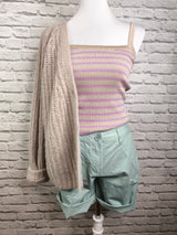 Viskosetop gestreift- Beige- Lila