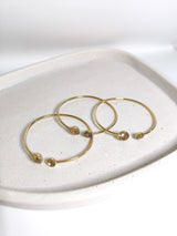 Feiner Armreif mit runden Steinen- Champagne- HELLER FRÜHLING SOMMER