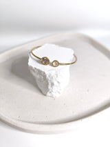 Feiner Armreif mit runden Steinen- Nude- HELLER FRÜHLING SOMMER