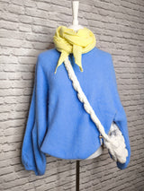 Flauschiger Alpaka Pullover- Azurblau