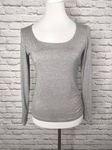 Langarmshirt aus Viskose- Graumeliert