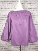 Carmenbluse Schulterfrei mit Ballonärmel- Altrosa/Lavendel