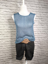 Stricktop- Jeansblau