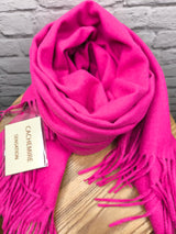 Superweicher Kaschmirschal mit Fransen UNISEX - Pink