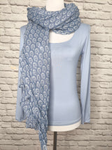 Langarmshirt aus Viskose- Taubenblau