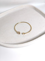 Feiner Armreif mit runden Steinen- Nude- HELLER FRÜHLING SOMMER