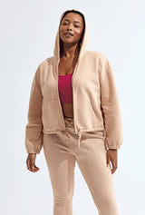 Recycled Drawstring Full-Zip Hoodie- GENTLE SPRING