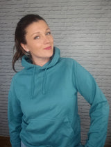 UNISEX SWEATSHIRT HOODIE CERTIFIED ORGANIC – BLAUGRÜN