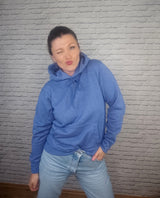 SWEATSHIRT HOODIE UNISEX – MITTELBLAU MELIERT