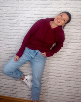 SWEATSHIRT HOODIE UNISEX – BORDEAUX