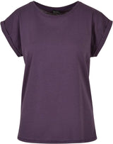 BIO COTTON T-SHIRT MIT GERADEM ÄRMEL UND AUFGEROLLTEM ÄRMELSAUM - VERDANT WINTER
