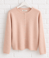 Rundhals-Cardigan aus Kaschmir- Rosé- DELIGHT SPRING