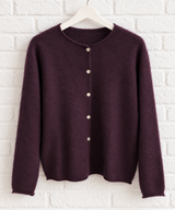 Rundhals-Cardigan aus Kaschmir- Plum- VERDANT WINTER