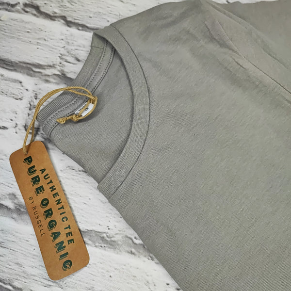 T- SHIRT RUND- AUSSCHNITT PURE ORGANIC COTTON- STEINGRAU