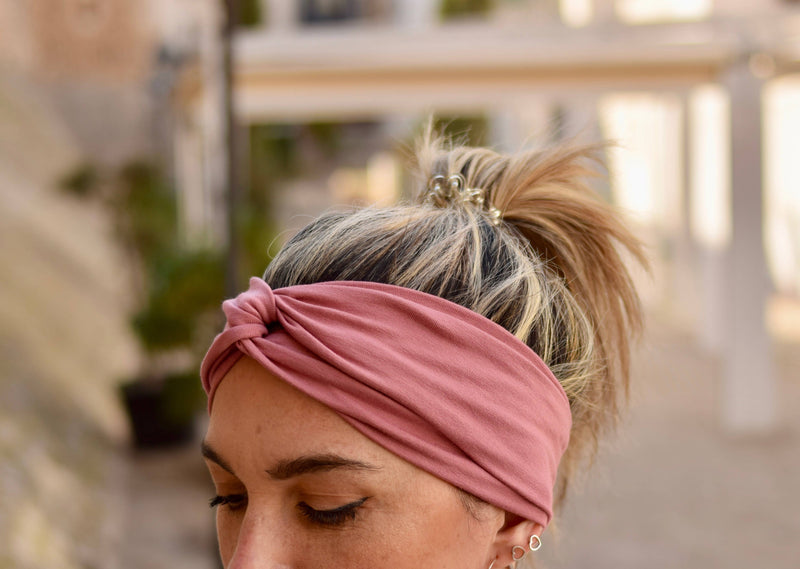 Turban-Stirnband- Rosenholz
