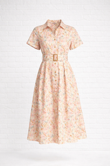 Midikleid mit Blumenmuster und Taillengürtel- DELIGHT SPRING