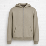 FLUFFY ZIP HOODIE - Pale Olive - 360°