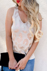 Plussize Strick-Top mit Metallic-Leopardenmuster- GENTLE SPRING