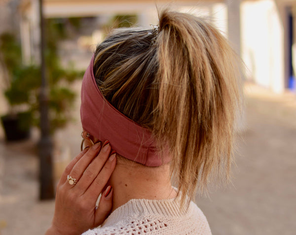 Turban-Stirnband- Rosenholz