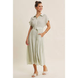 Atmungsaktives Modal- Tencel Hemdblusenkleid mit Gürtel- DELIGHT SPRING