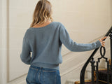 Strickweste mit Muschelsaumkragen- 360°