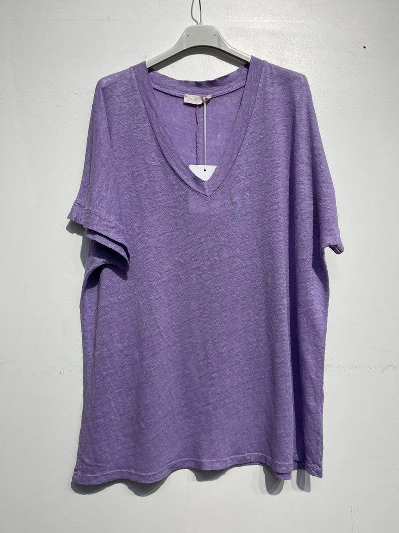 Leinenshirt Unisex- Flieder
