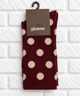 Socken Bordeaux mit Punkten- VERDANT WINTER