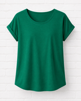 BIO COTTON T-SHIRT MIT GERADEM ÄRMEL UND AUFSCHLAG - TRUE AUTUMN