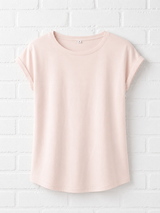 BIO COTTON T-SHIRT MIT GERADEM ÄRMEL UND AUFGEROLLTEM ÄRMELSAUM - DELIGHT SPRING