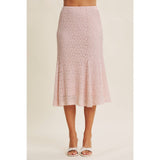 Ausgestellter Mermaid Midirock mit floraler Spitze-DELIGHT SPRING