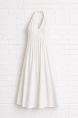 Sanft fließendes Neckholder Kleid mit Biesen - VERSCHIEDENE FARBTYPEN