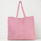 Gestreifte Shoppingtasche- Magenta - verschiedene Farbtypen